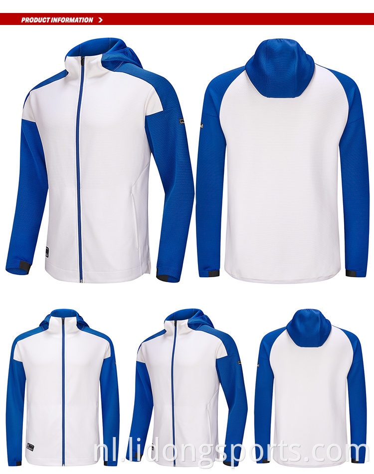 2021 Mens Custom Plain Gym unisex hoodie jas Mannen hoogwaardige jongen's casual blanco volledige ritssluiting hoodies